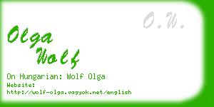 olga wolf business card